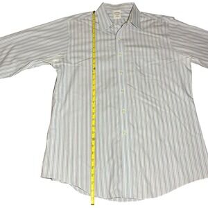 Brooks Brothers Shirt Men 16 1/2-33 Classic White Striped Non Iron Supima Cotton